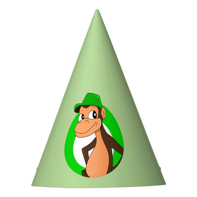 Chimp cartoon party hat (Front)