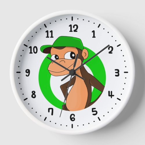 Chimp cartoon round clock