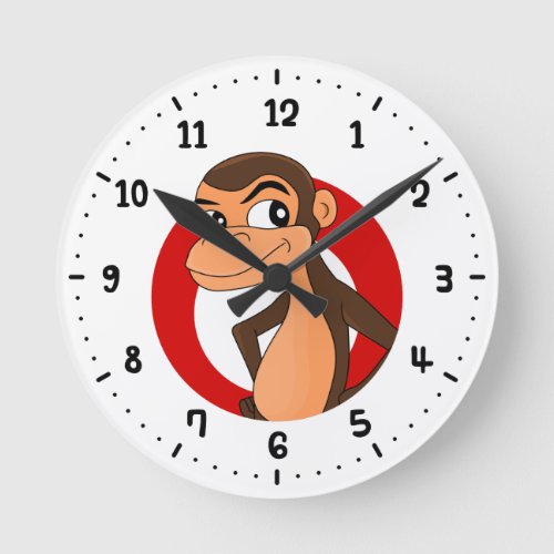 Chimp cartoon round clock