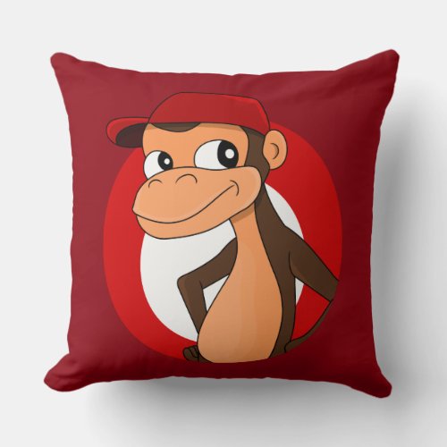 Chimp cartoon throw pillow