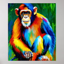 Chimp Painting | Home Decoration, Colorful Rainbow