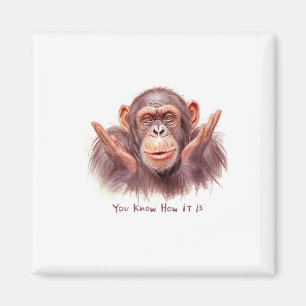 Chimp Telling You :"You Know How It Is" Magnet