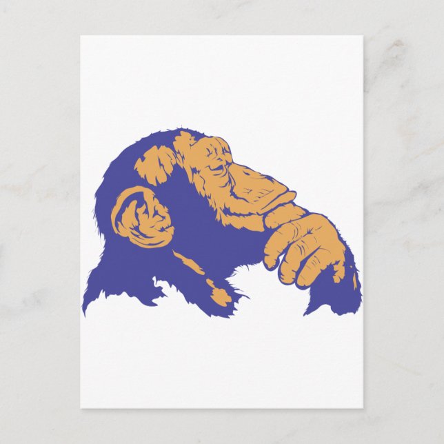 Chimp Thinking Postcard (Front)