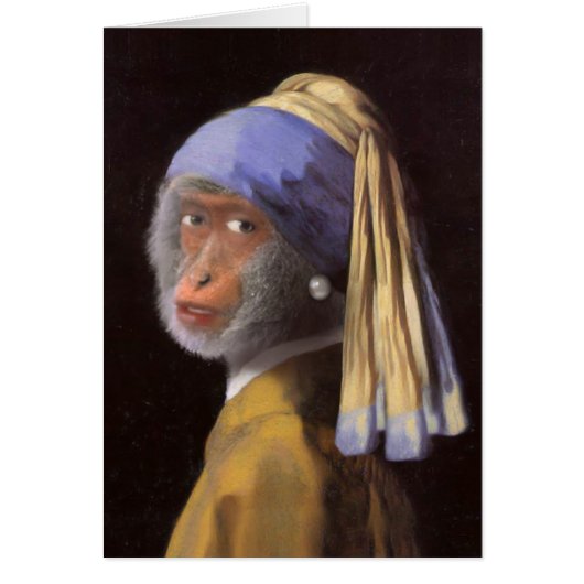 Chimp With The Pearl Earring Cards (Front)