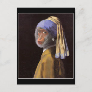Chimp with the Pearl Earring Postcard