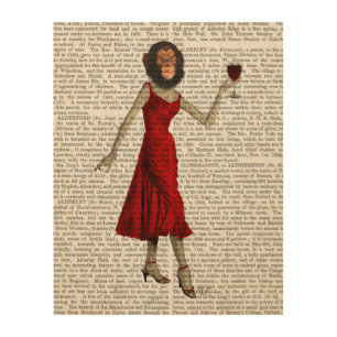 Chimp With Wine Wood Wall Art
