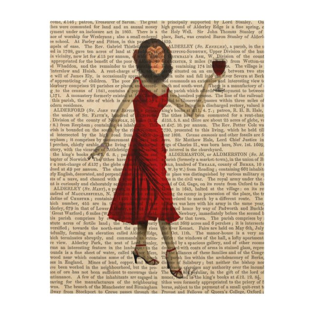 Chimp With Wine Wood Wall Art (Front)