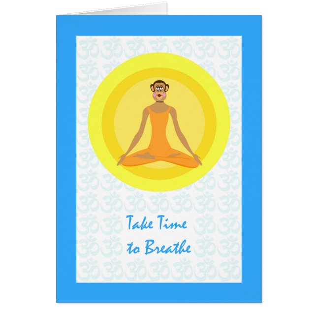Chimp Yoga Pose, Take Time to Breathe Cards (Front)