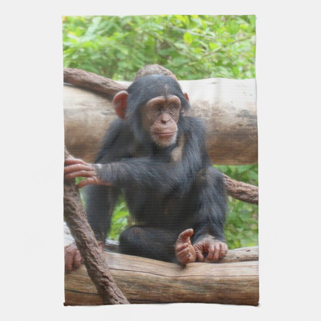 Chimpanzee 001 kitchen towel (Vertical)
