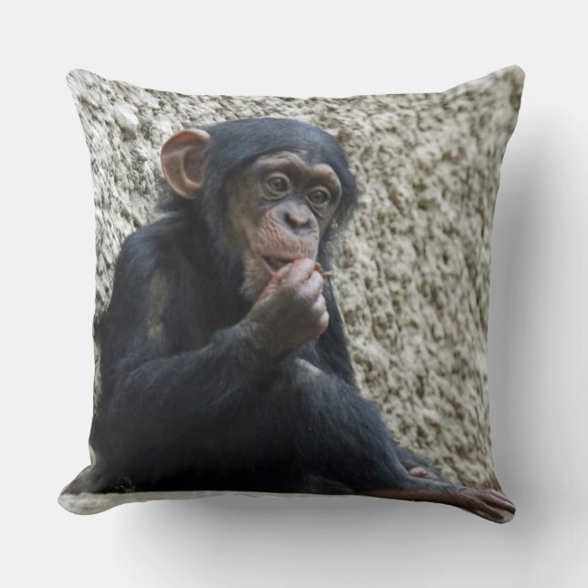 Chimpanzee 013 throw pillow (Front)