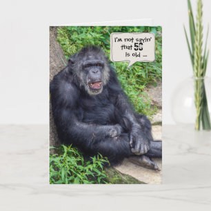 Chimpanzee 50th Birthday Humor Card