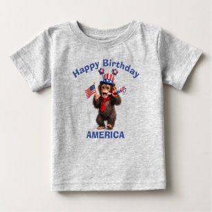 Chimpanzee (5p) Patriotic Kid T-Shirt