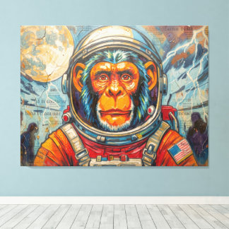 CHIMPANZEE ASTRONAUT-COMING HOME CANVAS PRINT