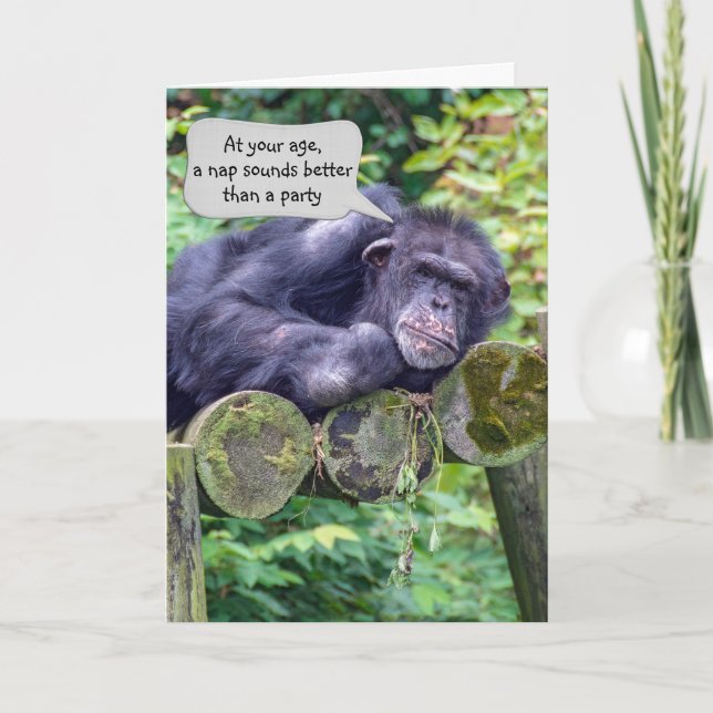 Chimpanzee Birthday Humor Card (Front)