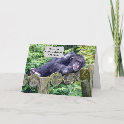 Chimpanzee Birthday Humor Card