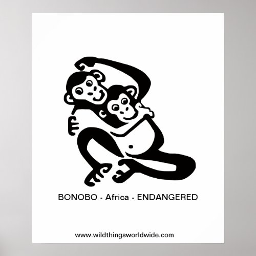 Chimpanzee _BONOBO _Endangered animal _Ecology Poster