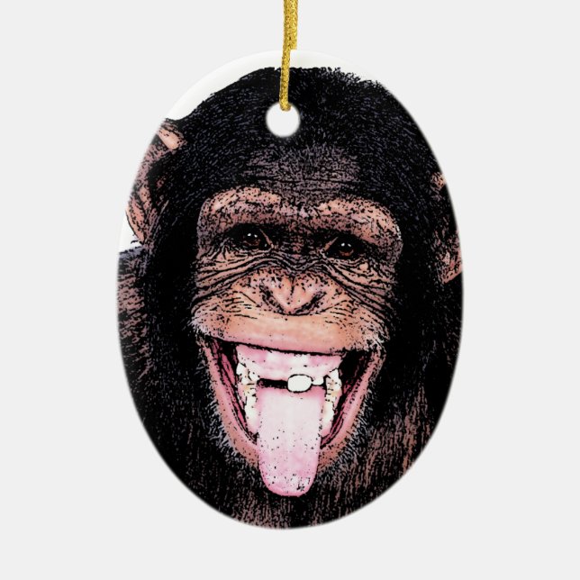 Chimpanzee Ceramic Ornament (Front)