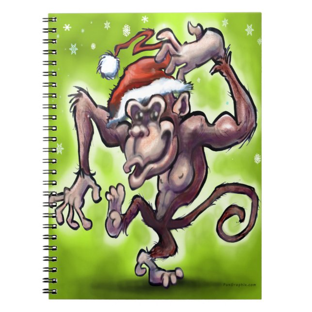 Chimpanzee Christmas Notebook (Front)