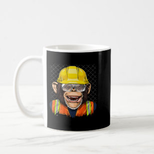 Chimpanzee Construction Worker Great Ape Chimp Pri Coffee Mug
