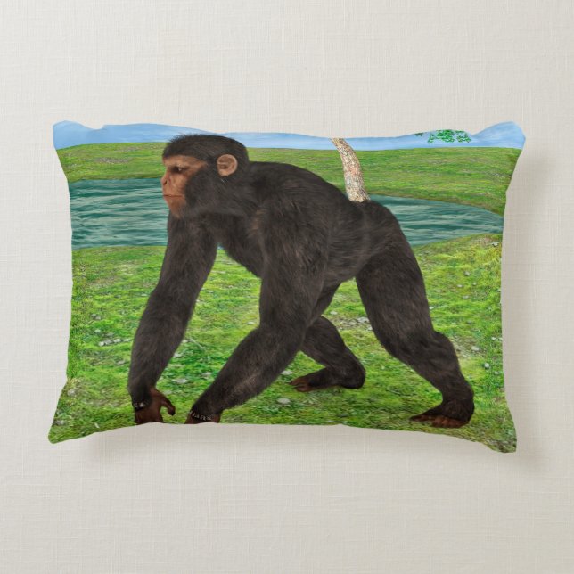 Chimpanzee Decorative Pillow (Back)