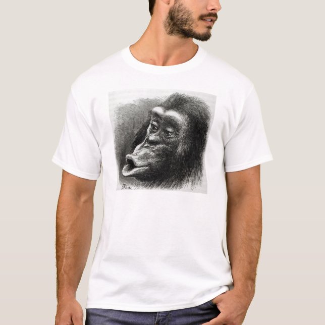 Chimpanzee Disappointed and Sulky T-Shirt (Front)