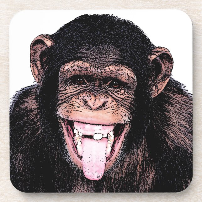 Chimpanzee Drink Coaster (Front)