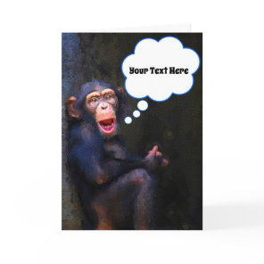 Chimpanzee Funny Face Wildlife Greeting Card