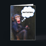 Chimpanzee Funny Face Wildlife Greeting Card<br><div class="desc">Chimpanzee making a comical,  surprised face,  great for a humorous birthday card or however you want to customize the greeting and inside message</div>