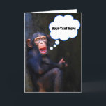 Chimpanzee Funny Face Wildlife Greeting Card<br><div class="desc">Chimpanzee making a comical,  surprised face,  great for a humorous birthday card or however you want to customize the greeting and inside message</div>