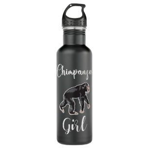 Chimpanzee Girl Monkey Chimpanzee Lover I Love Chi Stainless Steel Water Bottle