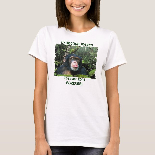 CHIMPANZEE II Wildlife Art & Poem Ladies Shirt (Front)