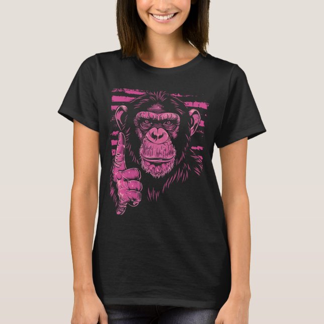 Chimpanzee in pink T-Shirt (Front)