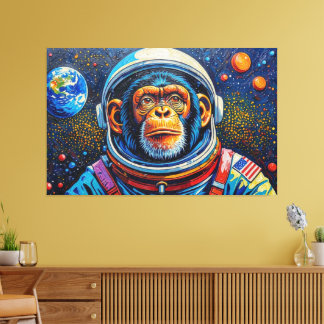 CHIMPANZEE IN SPACE-2 CANVAS PRINT