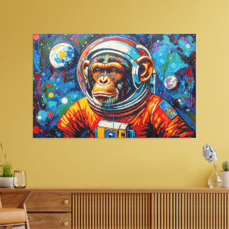 CHIMPANZEE IN SPACE-3 CANVAS PRINT
