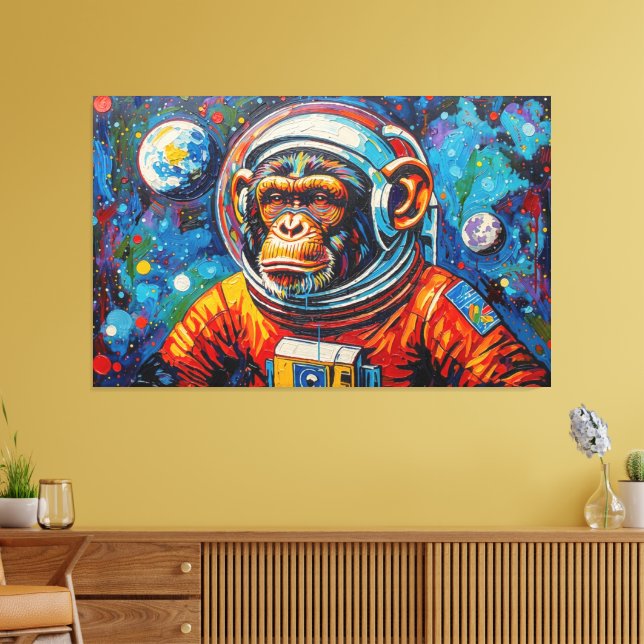 CHIMPANZEE IN SPACE-3 CANVAS PRINT (Insitu(LivingRoom))