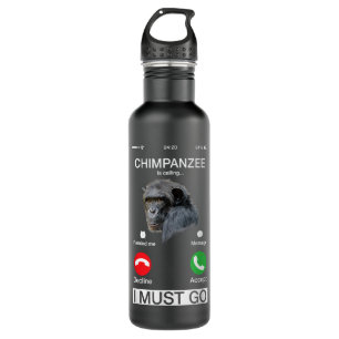 Chimpanzee Is Calling Art Monkey Chimp Ape Animal Stainless Steel Water Bottle