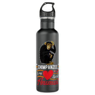 Chimpanzee is My Spirit Animal Love Cute Chimpanze Stainless Steel Water Bottle