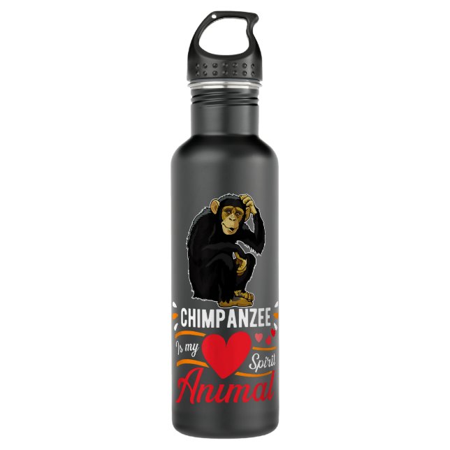 Chimpanzee is My Spirit Animal Love Cute Chimpanze Stainless Steel Water Bottle (Front)
