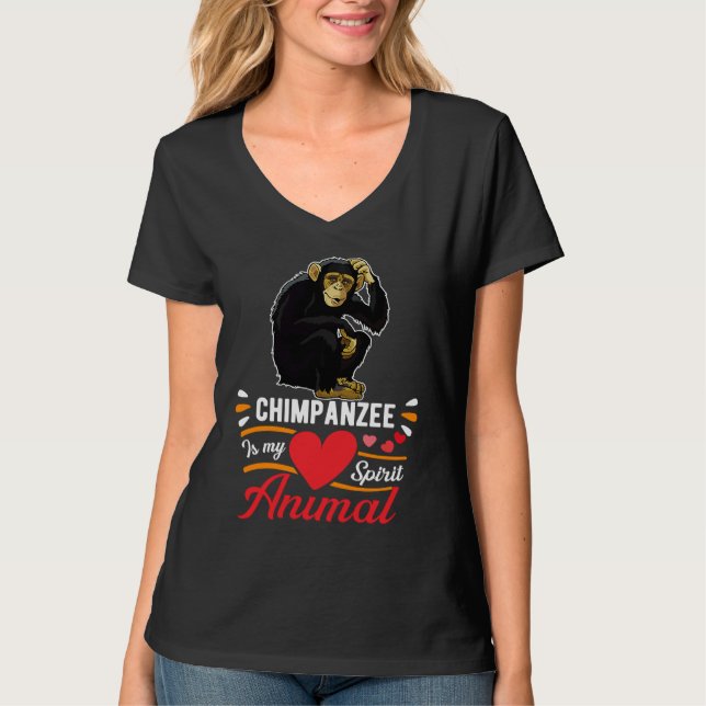 Chimpanzee is My Spirit Animal Love Cute Chimpanze T-Shirt (Front)