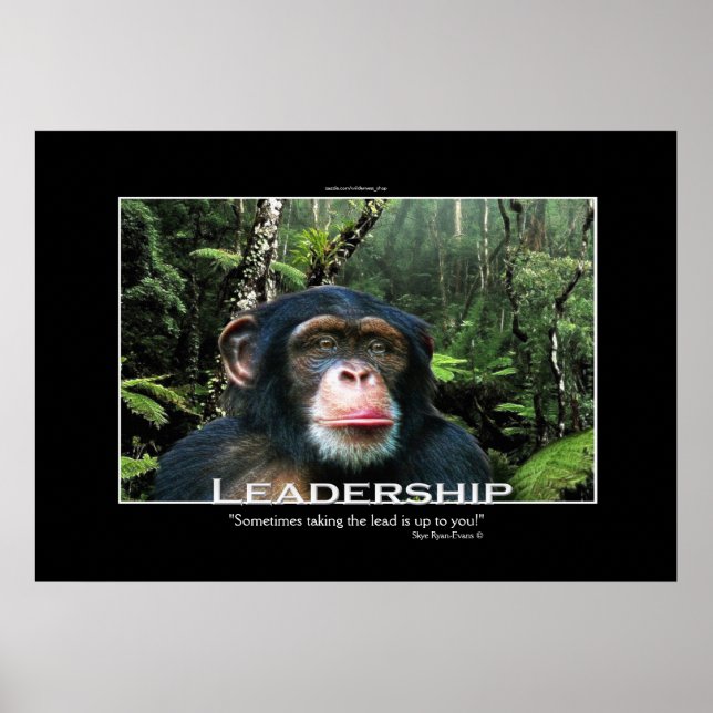 Chimpanzee LEADERSHIP Motivational Art Poster (Front)