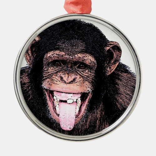 Chimpanzee Metal Ornament