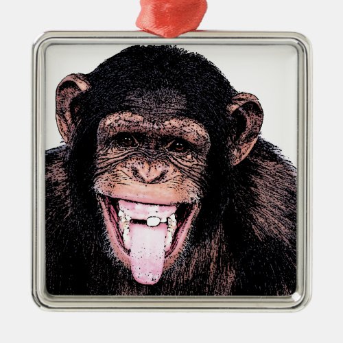 Chimpanzee Metal Ornament