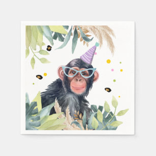 Chimpanzee Monkey Party Animals Birthday Safari Napkins
