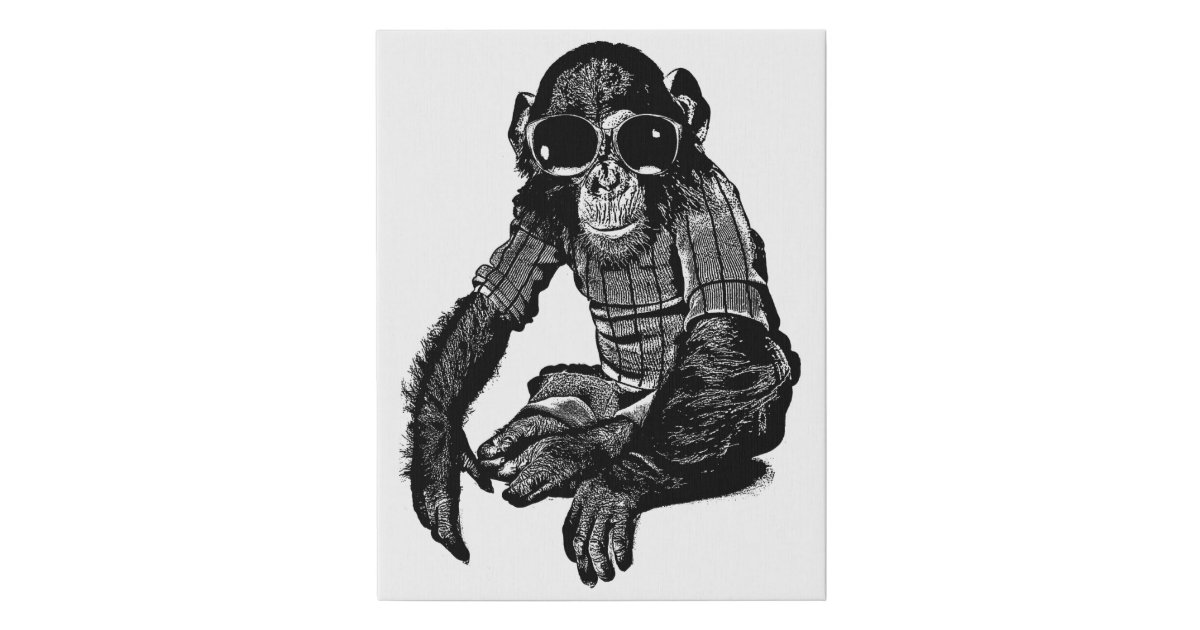 Chimpanzee Monkey Wearing Sun Glasses Original Art Faux Canvas Print Zazzle Com Download 580+ royalty free monkey glasses vector images. chimpanzee monkey wearing sun glasses original art faux canvas print zazzle com