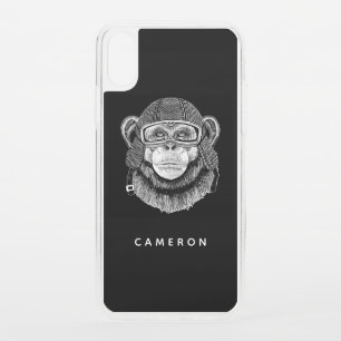 Chimpanzee Motorcycle Rider Add Your Name iPhone XS Case