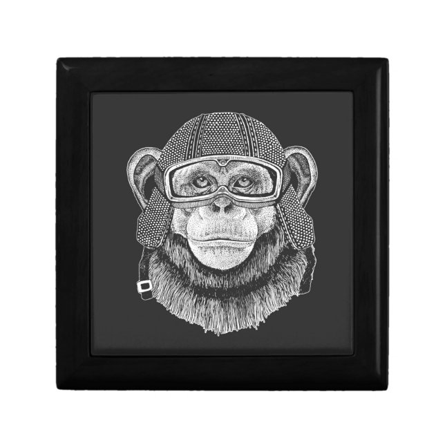 Chimpanzee Motorcycle Rider Gift Box (Front)