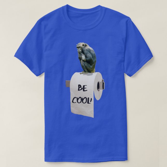 Chimpanzee on the toilet paper T-Shirt (Design Front)