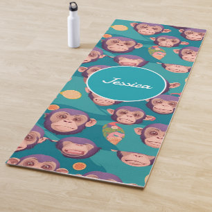 Chimpanzee Pastel Colorful Personalized Pattern Yoga Mat
