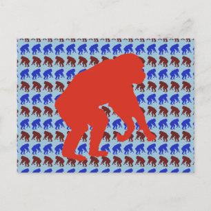 Chimpanzee Pattern Art Postcard