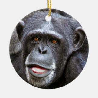 Chimpanzee Photo Ceramic Ornament